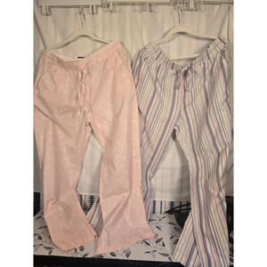 Women's GAP Pink Floral & Striped Pajama Pants L and M Available.